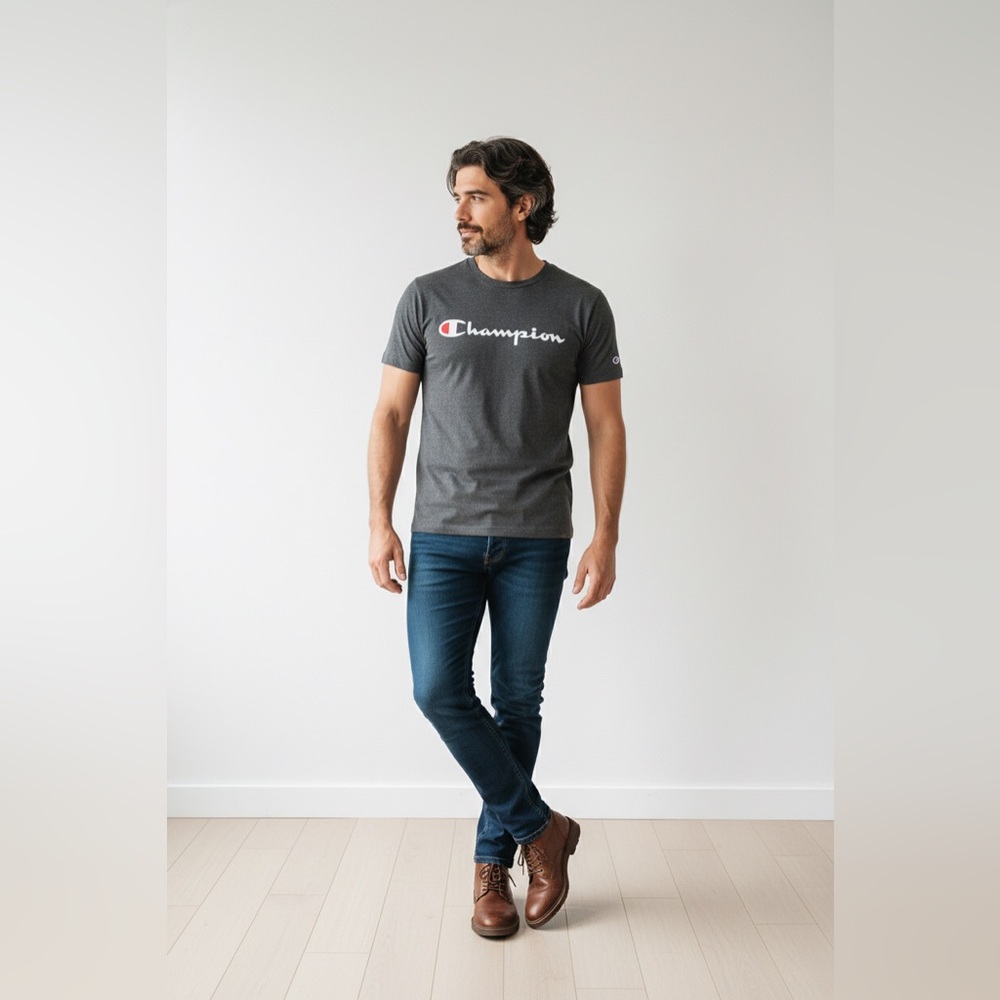 Champion Heather Gray T-Shirt with Logo